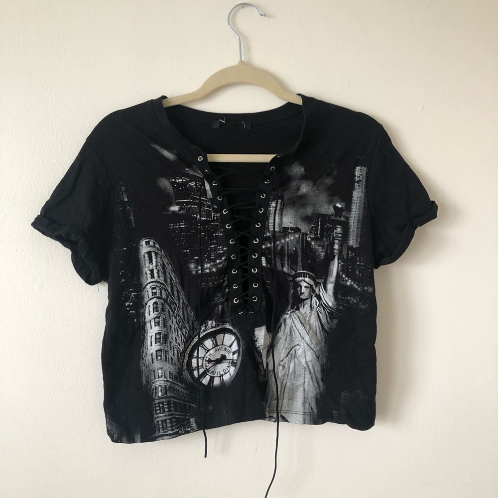 Laced up cropped top